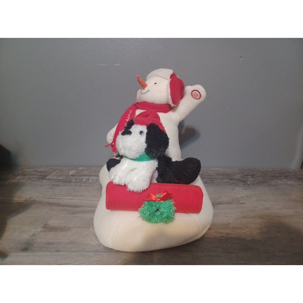 HALLMARK Jingle Pals Animated Musical Plush Snowman Penguin Dog Sleigh Ride 2007 - Picture 2 of 7